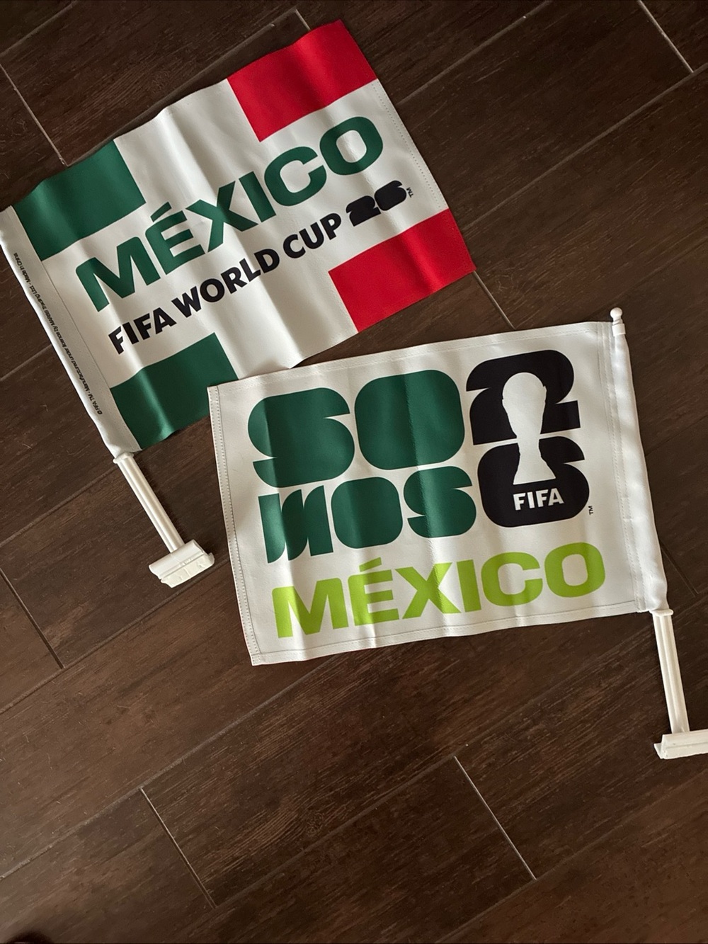 Brand new (2) Official Licensed FIFA World Cup 2026 Mexico Flags. Comes unopened